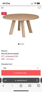 Eettafel WOOOD Rhonda, eiken, 150 cm diameter, Ophalen, Rond, Zo goed als nieuw, 100 tot 150 cm