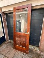 Houten Buitendeur met Glas, Doe-het-zelf en Verbouw, Deuren en Horren, Gebruikt, 80 tot 100 cm, 215 cm of meer, Ophalen of Verzenden