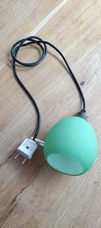 Vintage hanglamp groen glas, Ophalen of Verzenden, Zo goed als nieuw, Glas, Minder dan 50 cm
