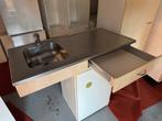 Klein aanrecht/ keukenblad  rvs .met lade front . 120 cm, Ophalen, Gebruikt, Wit, Overige typen