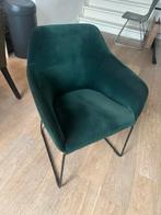 Groene Velours Eetkamerstoel - Zo Goed Als Nieuw, Huis en Inrichting, Stoelen, Ophalen, Overige kleuren, Zo goed als nieuw, Metaal