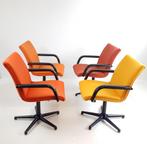 Artifort stoelen SETPRIJS | bureaustoel oranje ploegstof wol, Minder dan 75 cm, Ophalen of Verzenden, Zo goed als nieuw, Metaal