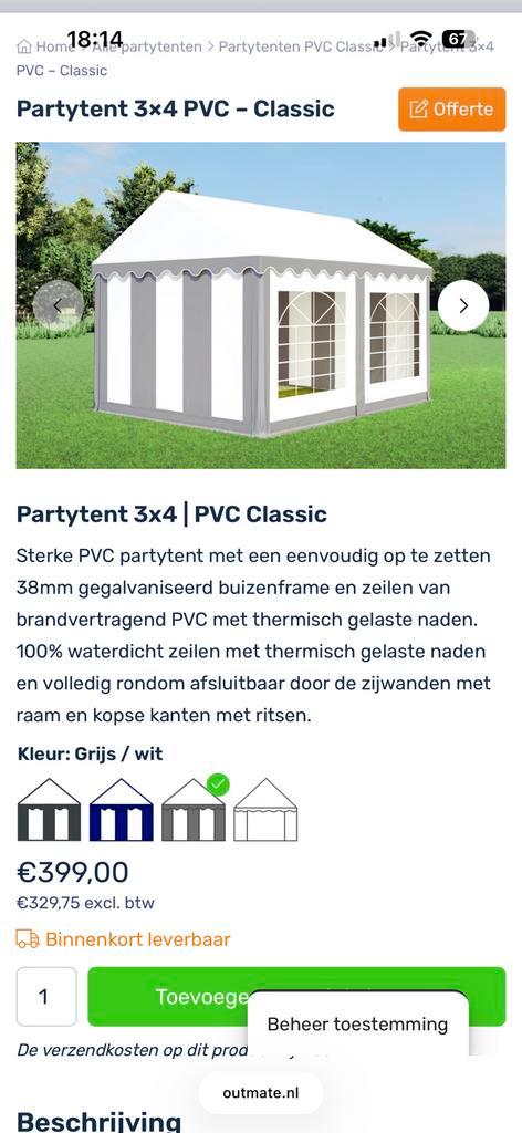 Party tent, Tuin en Terras, Partytenten, Zo goed als nieuw, Partytent, 2 meter of meer, Minder dan 5 meter, 4 tot 6 meter, Opvouwbaar