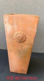 Oude Toscaanse bloempot stevig cascade 40cm hoog zonnelicht, Gebruikt, Minder dan 25 cm, Terracotta, Rechthoekig