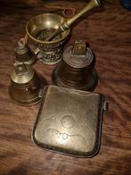 Koperen tabaksdoos, bellen en diversen, Antiek en Kunst, Antiek | Koper en Brons, Ophalen of Verzenden, Koper