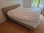 Boxspring incl hoofdbord, Huis en Inrichting, Ophalen, Beige, Tweepersoons, Zo goed als nieuw