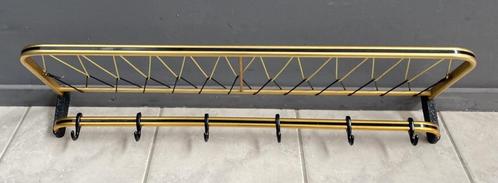 50 jaren wand kapstok goud kleur metaal met hoedenplank, Huis en Inrichting, Woonaccessoires | Kapstokken, Gebruikt, Wandkapstok