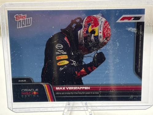 Max Verstappen Topps Now 2025 Wins Imola 4th time in a row, Hobby en Vrije tijd, Stickers en Plaatjes, Nieuw, Plaatje, Ophalen