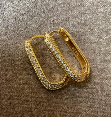 Oorbellen creolen goud zilver NIEUW Swarovski kristal parel beschikbaar voor biedingen