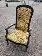 Queen ann fauteuil opnieuw gestoffeerd met aapjes, Ophalen of Verzenden, Zo goed als nieuw, 75 tot 100 cm