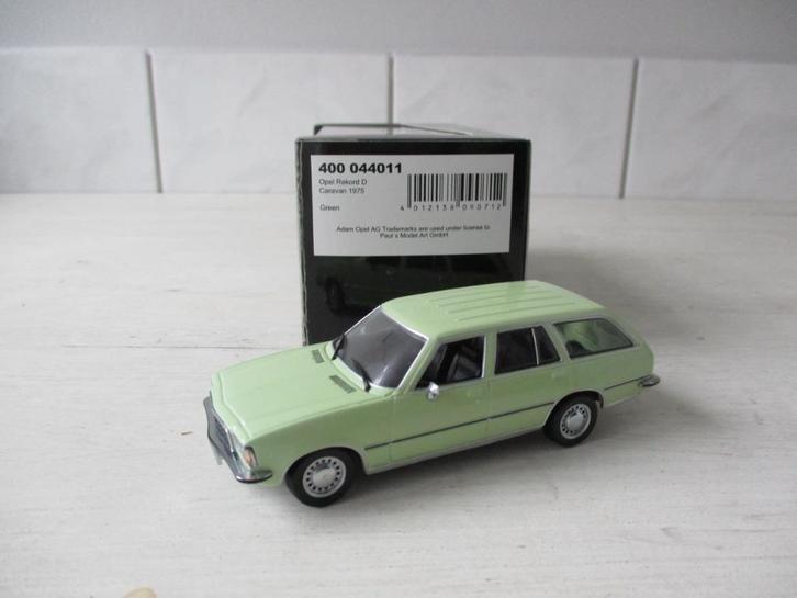 Minichamps Opel Rekord D Caravan 1975 Green Schaal 1:43, Hobby en Vrije tijd, Modelauto's | 1:43, Nieuw, Auto, MiniChamps, Ophalen