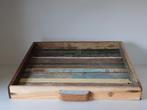 Otentic Design sloophouten Dienblad afm.  45 x 45 x 5 cm., Ophalen, Nieuw, Rechthoekig, Hout