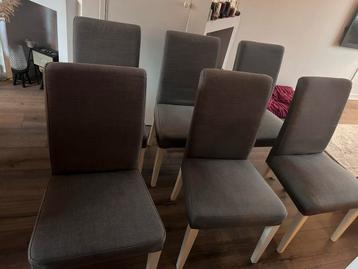 6 Grijze Eetkamerstoelen