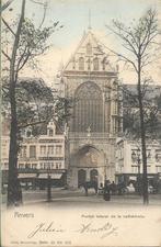 Antwerpen 1904 Groenplaats met zijingang van de Cathedraal, Verzamelen, Ansichtkaarten | België, Verzenden, Voor 1920, Gelopen