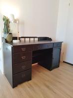 Leuk vintage zwart houten bureau, Huis en Inrichting, Bureaus, Gebruikt, Ophalen of Verzenden