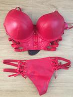 Rode Leren Lingerie Set - Nieuw met kaartje!, Kleding | Dames, Ondergoed en Lingerie, Verzenden, Rood, Setje