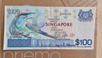 Prachtige 100 dollars Singapore Vogel Serie bankbiljet €125, Ophalen, Zuidoost-Azië, Los biljet
