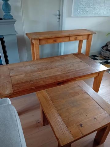 Teakhouten Meubelset: Tafel, Salon- & Bijzettafel beschikbaar voor biedingen