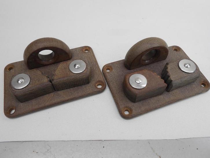 Tufnol Schootklemmen, Touwklemmen met geleideoog, 12 - 14 mm, Watersport en Boten, Accessoires en Onderhoud, Gebruikt, Overige typen