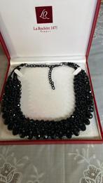 Kraagketting vintage zwarte geslepen git 48 cm lang, Sieraden, Tassen en Uiterlijk, Ophalen of Verzenden, Ketting, Met edelsteen