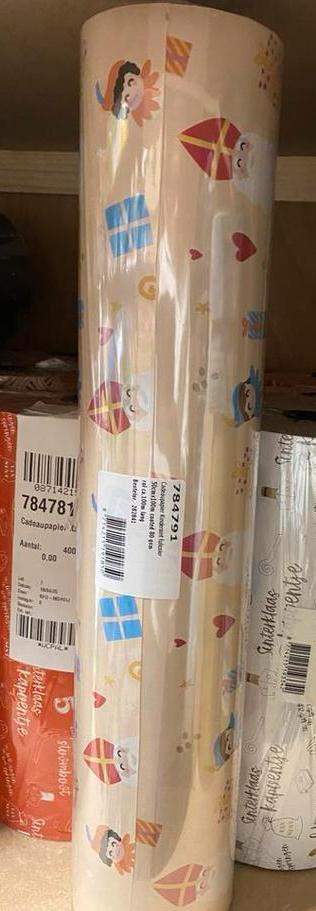 luxe rol Sinterklaaspapier “Sint fullcolor” 100 m. 50cm br., Diversen, Cadeaupapier, Nieuw, Ophalen of Verzenden