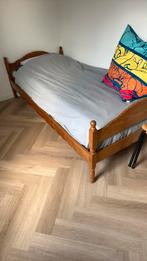 Houten eenpersoonsbed met lattenbodem, Ophalen, Gebruikt, 90 cm, Eenpersoons