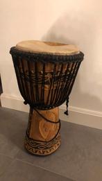 Afrikaanse djembé met reistas/opberghoes- vel gescheurd, Gebruikt, Ophalen of Verzenden, Drums of Percussie