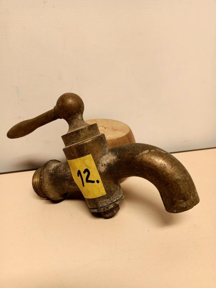 Antieke Messing Kraan - 13x12,5 cm, Antiek en Kunst, Antiek | Koper en Brons, Ophalen of Verzenden