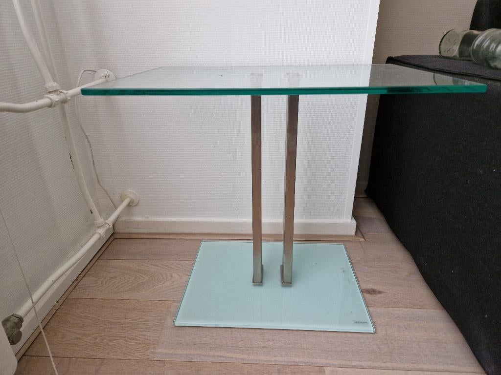 Bijzet tafel, Gebruikt, 55 tot 75 cm, Glas, Rechthoekig