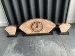 ART DECO KLOKKEN STEL, BRUINE/ZWART MARMER, €27.50, Antiek en Kunst, Antiek | Klokken, Ophalen