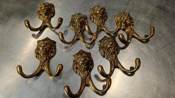 Messing Leeuwen Kapstok Haken - Set van 7 beschikbaar voor biedingen