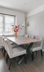 Eettafel met 6 stoelen 192 x 96 en 77 cm hoog, Huis en Inrichting, Tafels | Eettafels, Ophalen, 50 tot 100 cm, Zo goed als nieuw