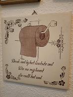 Vintage Tegeltje met Toiletrol, Ophalen of Verzenden