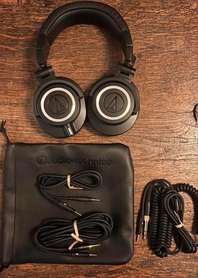 Audio-Technica ATH-M50X – Zwart, Audio, Tv en Foto, Koptelefoons, Nieuw, Over oor (circumaural), Overige merken, Ophalen of Verzenden