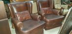 Leder fauteuils, Huis en Inrichting, Fauteuils, Ophalen, Zo goed als nieuw, 75 tot 100 cm, Stof