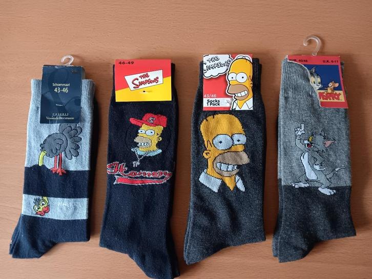 4 paar nieuwe heren "cartoon" sokken, Kleding | Heren, Sokken en Kousen, Nieuw, Overige maten, Overige kleuren, Ophalen of Verzenden