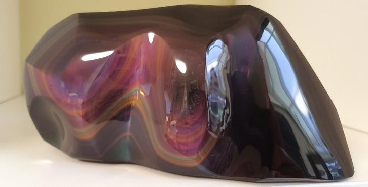 Regenboog Obsidiaan! Vrije vorm Celestial eye bijna 1,5 kilo, Verzamelen, Mineralen en Fossielen, Mineraal, Verzenden