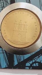 10 MARK 1989 (ZILVER) + POSTZEGEL - HAVEN HAMBURG, Postzegels en Munten, Ophalen of Verzenden, Duitsland, Setje, Zilver