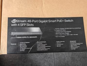 TP-Link T1600G-52PS 48 ports + 4 SFP slots PoE switch. NIEUW beschikbaar voor biedingen