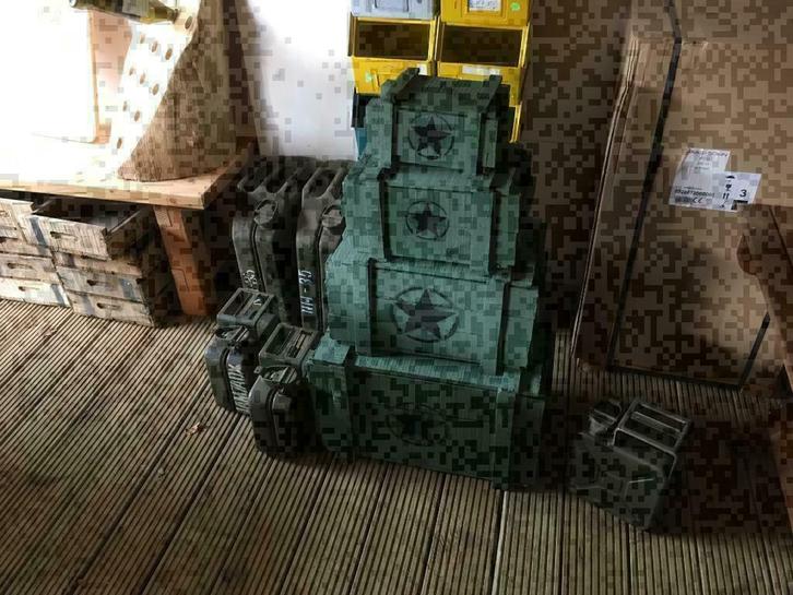 Groene 4 delige nieuwe houten legerkisten , speelgoedkisten, Huis en Inrichting, Woonaccessoires | Kisten, Nieuw, Ophalen of Verzenden