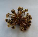 vintage broche - kralen - goudkleurig, Sieraden, Tassen en Uiterlijk, Broches, Nieuw, Goud, Overige materialen, 4 tot 7 cm