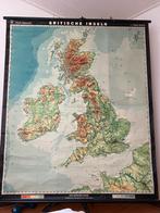Schoolplaat Britse eilanden, Antiek en Kunst, Antiek | Schoolplaten, Ophalen of Verzenden, Aardrijkskunde