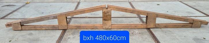 2 dakspanten 480x60cm  houten balken planken groef en mes, Doe-het-zelf en Verbouw, Hout en Planken, Gebruikt, Balk, Grenen, 300 cm of meer