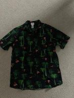Blouse, Zwart met print. 158 Flamingo en palmbomen, Ophalen of Verzenden, Zo goed als nieuw, Jongen, Overhemd of Blouse