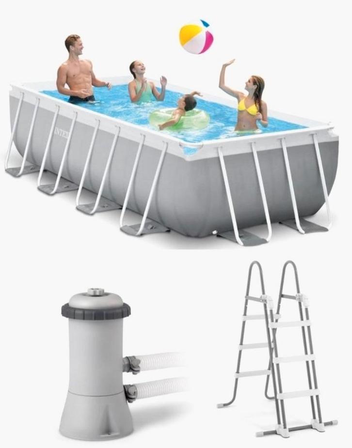 Complete zwembadset 400× 200× 100 cm, Tuin en Terras, Zwembaden, Zo goed als nieuw, Opzetzwembad, 80 tot 120 cm, 400 cm of meer