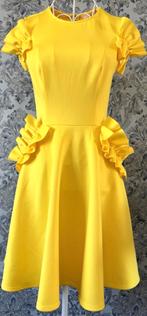 TED BAKER RUFFLE JURK, GEEL, MAAT 38 (NEW €280) NIEUW💛💛💛, Maat 38/40 (M), Geel, Nieuw, Ophalen of Verzenden