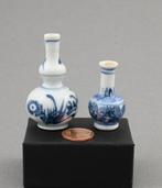 2 Chinees porselein miniatuur vaasjes blauw wit (4,5-6,5cm), Verzenden