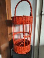 Rotan oranje flessenhouder jaren 70, Ophalen, Huis en Inrichting