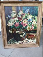 Zeer groot Bloemenschilderij, impressionistisch,(adv.no.282), Ophalen, Gebruikt, Oorspronkelijke maker, Schilderij