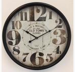 Nieuwe 
Vintage Wandklok - 50cm - Old Town Clocks klok, Huis en Inrichting, Woonaccessoires | Klokken, Ophalen, Nieuw